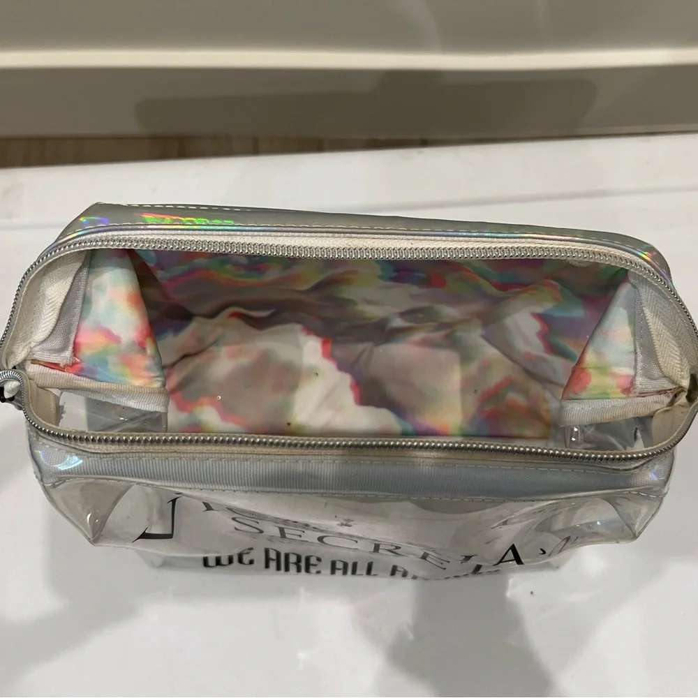 Clear Victoria’s Secret makeup bag